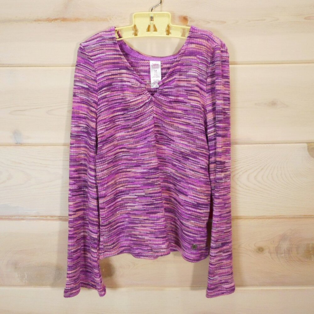 Justice Girls Size M 10 Space Dye Flare Sleeve Top NWT Purple Pink Shirt